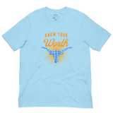 Know Your Worth T-Shirt Ocean Blue